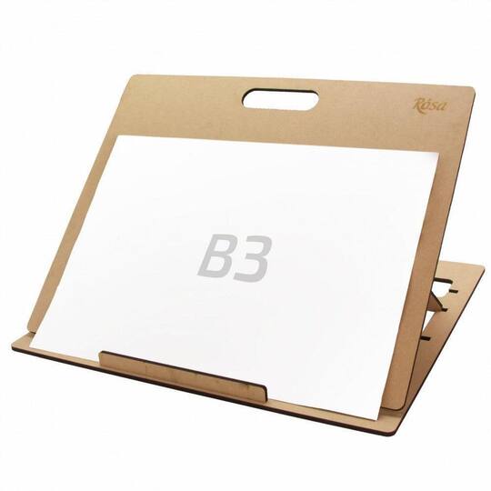 Rosa Studio 19" Brown B3 Adjustable Desk Tablet Easel with Handle